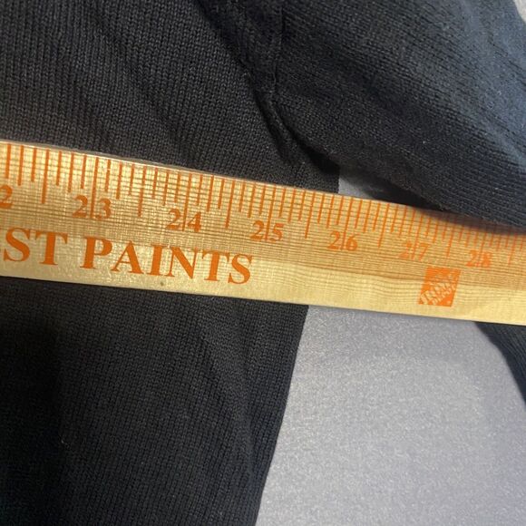 michael kors Cardigan Medium M Black Ribbed Knit pockets thick open front - Picture 11 of 11